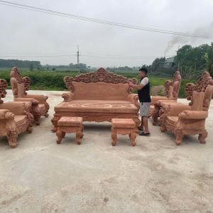 bộ bàn ghế hoàng gia gỗ hương Đá 10 món